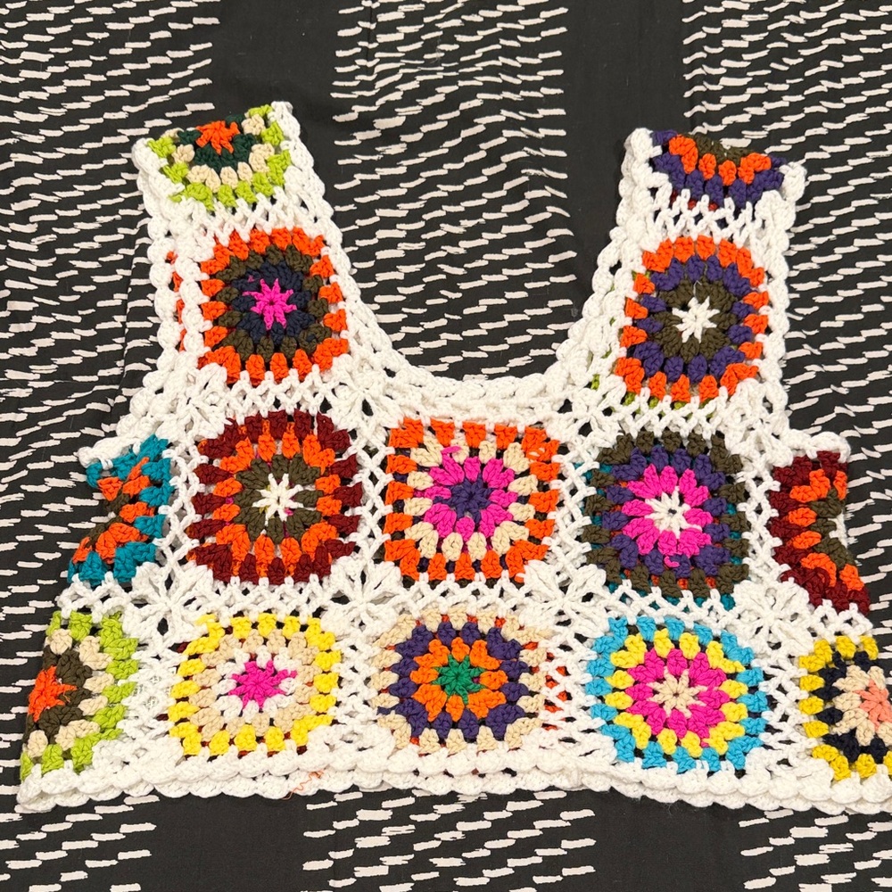 SHEIN Multicolor Crochet Crop Top